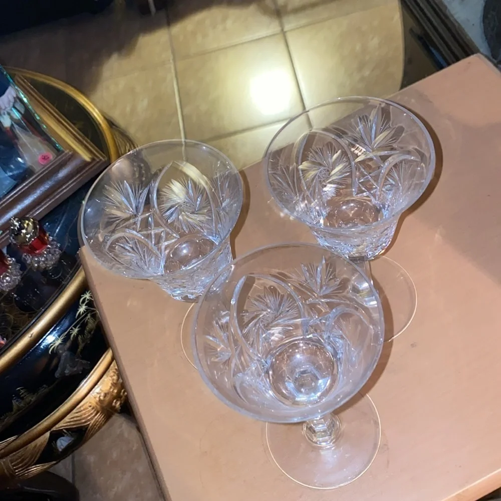 NACHTMANN Crystal Andernach Red Wine 6" Glasses Bavaria Germany Set of 3 - Picture 4 of 4